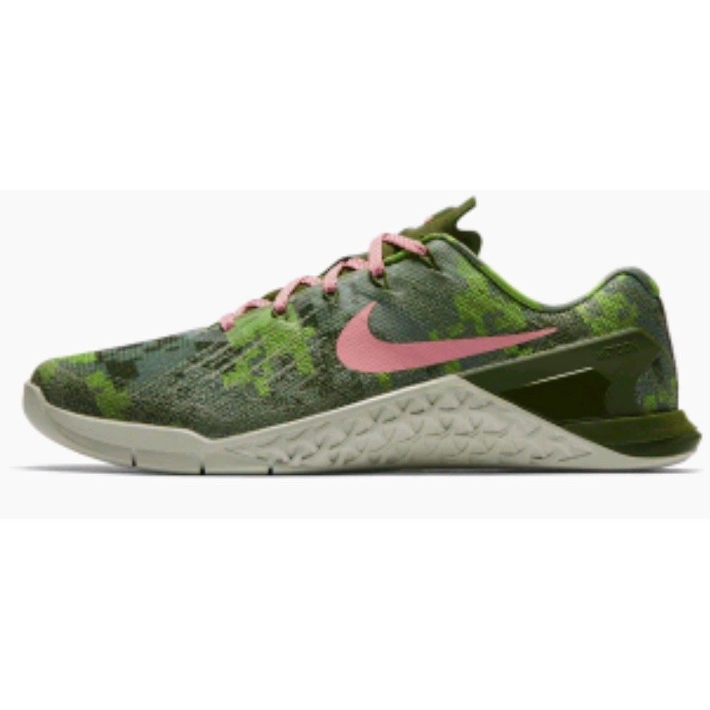 Nike Metcon 3‎ Womens Training Shoes Green Digital Camo Pink Size 8.5